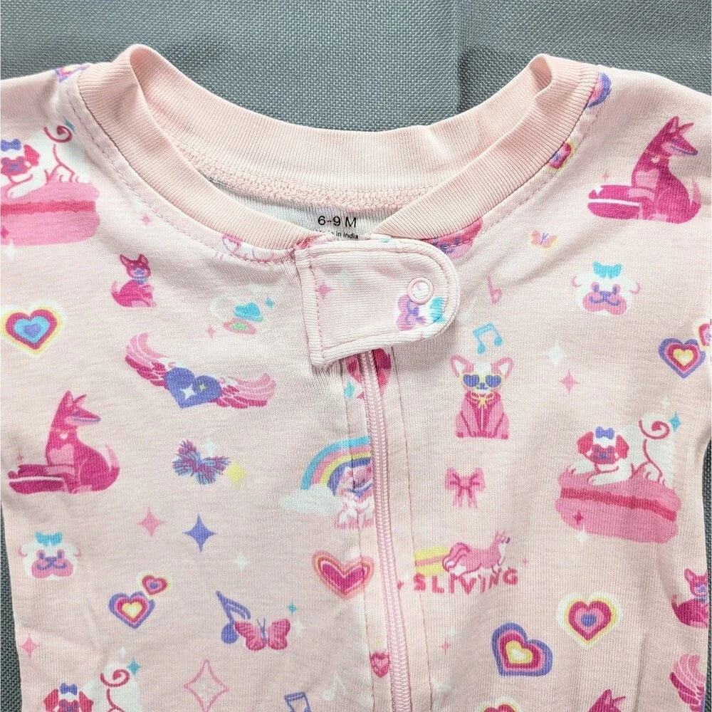 Paris Hilton Sliving Babygirl One Piece Pajama Zip Up Size 6-9m